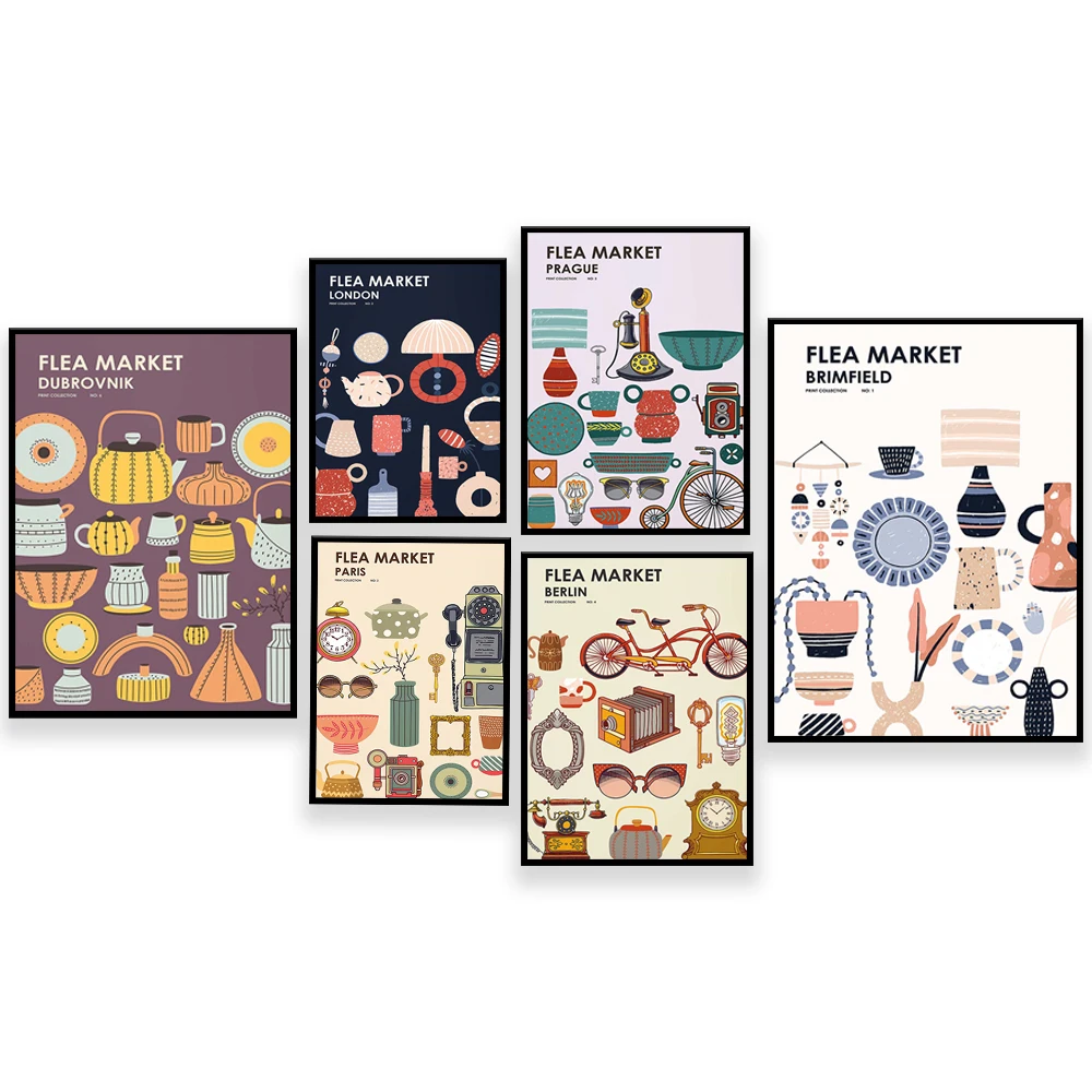 Vintage Collectible Market - Affiches vintage de collection d'impressions de