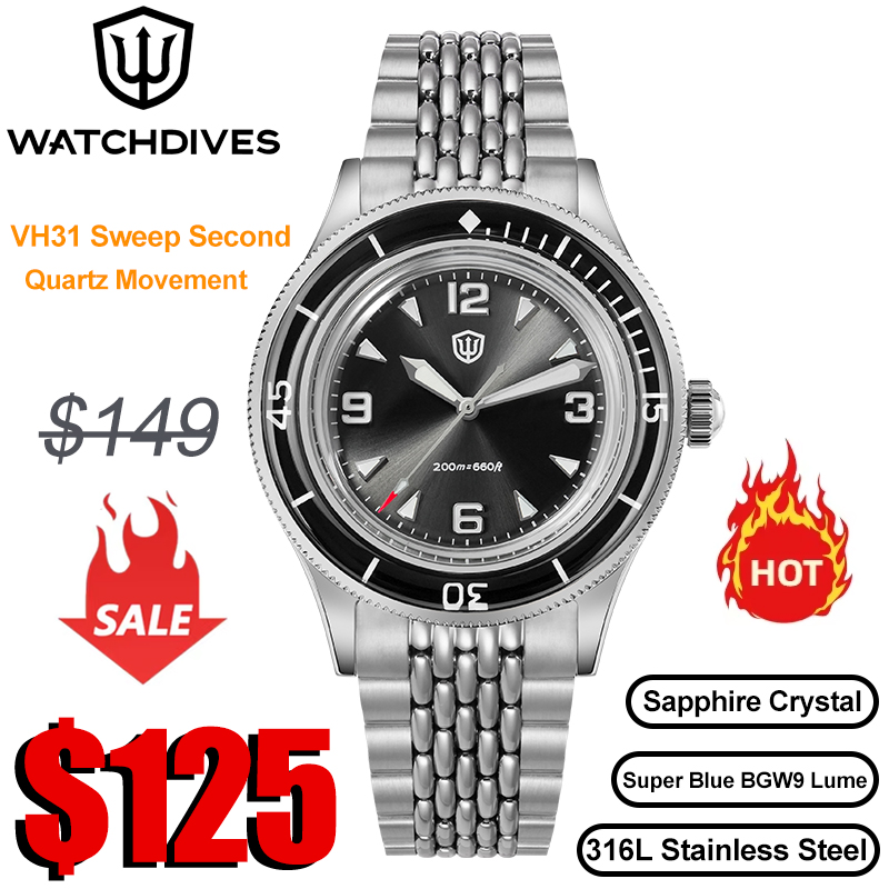 Vintage Watch Collecting - Watchdives WD50Q montres VH31 mouvement à